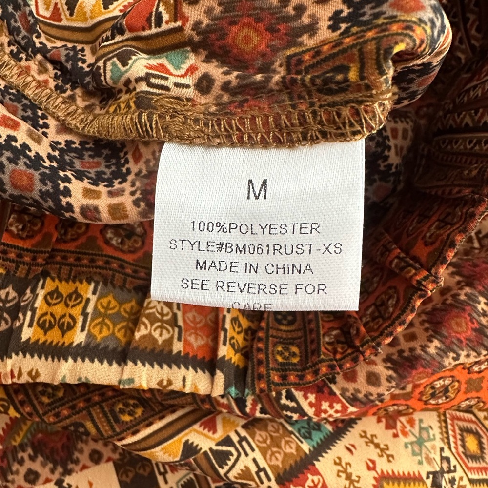 Morocco Rust Patchwork Printed Drawstring Pants - image 3